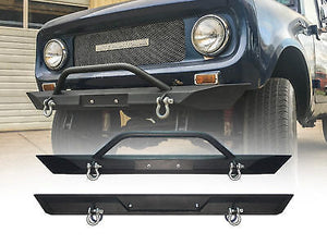 61-71 SCOUT 80 / 800 FARMALL DELUXE BUMPER SET (RAW STEEL)